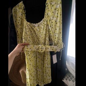 FOR LOVE AND LEMONS YELLOW MINI DRESS